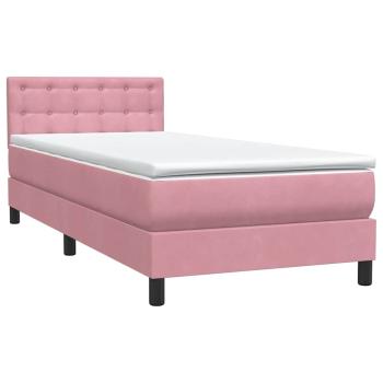 Boxspringbett mit Matratze Rosa 90x210 cm Samt