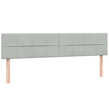 ARDEBO.de - Boxspringbett mit Matratzen Hellgrau 180x220 cm Samt