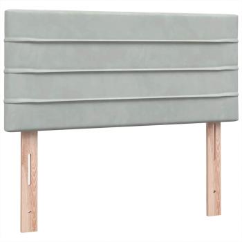 Boxspringbett mit Matratze Hellgrau 80x220 cm Samt