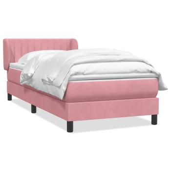 Boxspringbett mit Matratze Rosa 90x210 cm Samt