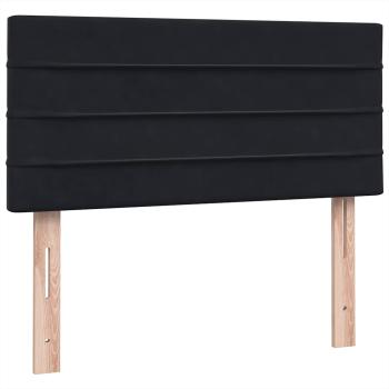 Boxspringbett mit Matratze Schwarz 80x220 cm Samt
