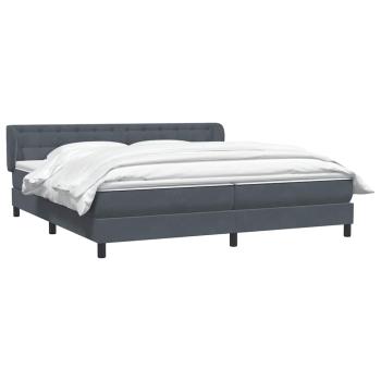 ARDEBO.de - Boxspringbett mit Matratzen Dunkelgrau 180x220 cm Samt