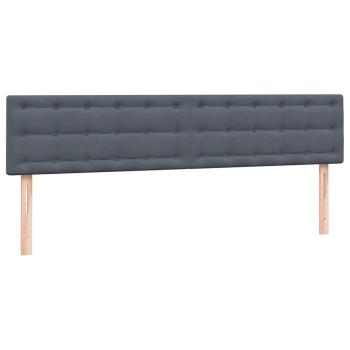Boxspringbett mit Matratzen Dunkelgrau 180x220 cm Samt