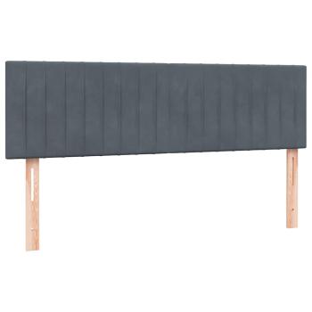 Boxspringbett mit Matratze Dunkelgrau 140x210 cm Samt