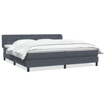 Boxspringbett mit Matratzen Dunkelgrau 180x210 cm Samt