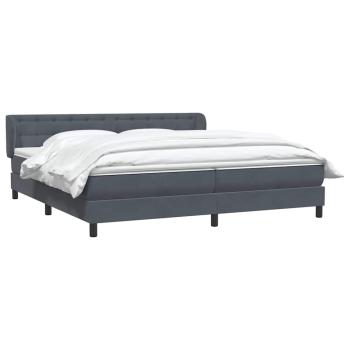 Boxspringbett mit Matratzen Dunkelgrau 180x210 cm Samt