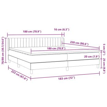 Boxspringbett mit Matratze Schwarz 180x220 cm Samt