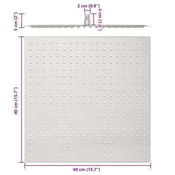 Regenbrause Edelstahl 304 40x40 cm Quadrat