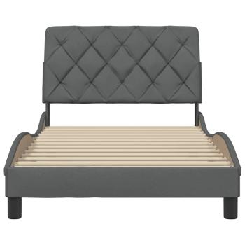 Bettgestell ohne Matratze Dunkelgrau 100x200 cm Stoff