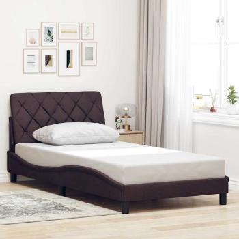 ARDEBO.de - Bettgestell ohne Matratze Dunkelbraun 100x200 cm Stoff