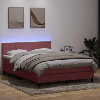 ARDEBO.de - Boxspringbett mit Matratze Rosa 140x220 cm Samt