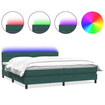 ARDEBO.de - Boxspringbett mit Matratze Dunkelgrün 180x220 cm Samt