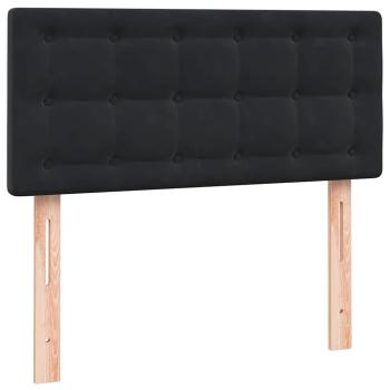 Boxspringbett mit Matratze Schwarz 90x220 cm Samt