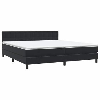 ARDEBO.de - Boxspringbett mit Matratze Schwarz 180x220 cm Samt