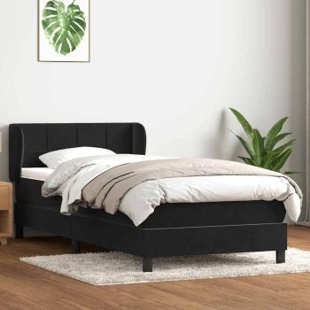 ARDEBO.de - Boxspringbett mit Matratze Schwarz 90x210 cm Samt