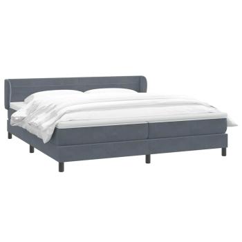 Boxspringbett mit Matratzen Dunkelgrau 180x210 cm Samt