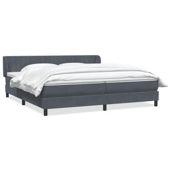 Boxspringbett mit Matratzen Dunkelgrau 180x210 cm Samt