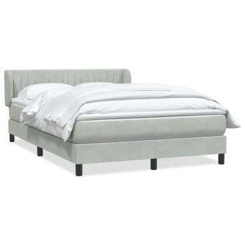Boxspringbett mit Matratze Hellgrau 160x210 cm Samt