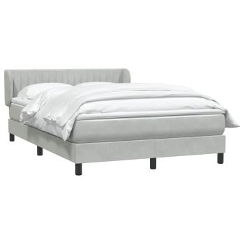 Boxspringbett mit Matratze Hellgrau 160x210 cm Samt