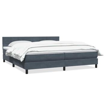 Boxspringbett mit Matratze Dunkelgrau 180x220 cm Samt