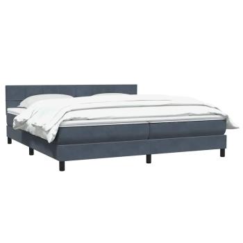 Boxspringbett mit Matratze Dunkelgrau 180x220 cm Samt