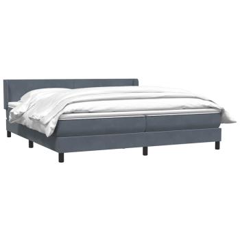 ARDEBO.de - Boxspringbett mit Matratze Dunkelgrau 180x220 cm Samt