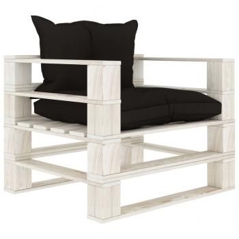 ARDEBO.de - Garten-Palettensofa mit Kissen in Schwarz Holz