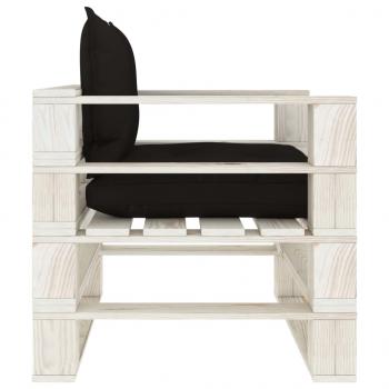 Garten-Palettensofa mit Kissen in Schwarz Holz