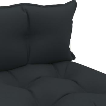 Garten-Paletten-Mittelsofa mit Kissen in Anthrazit Holz