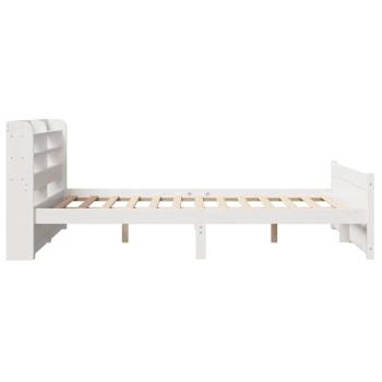 Bettgestell mit Kopfteil ohne Matratze Weiß 135x190 cm