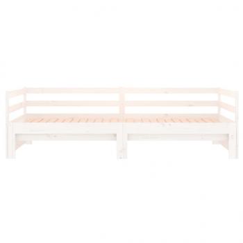 Ausziehbares Tagesbett ohne Matratze Weiß 80x200 cm