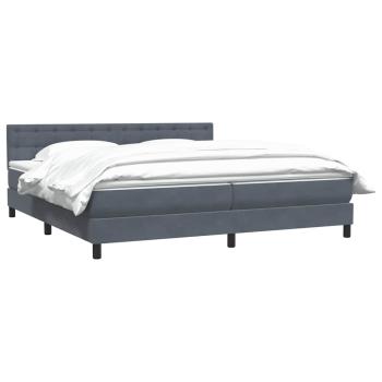 Boxspringbett mit Matratze Dunkelgrau 180x220 cm Samt
