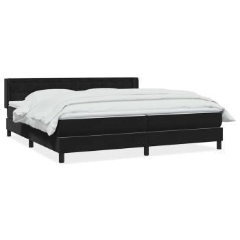 Boxspringbett mit Matratze Schwarz 180x220 cm Samt