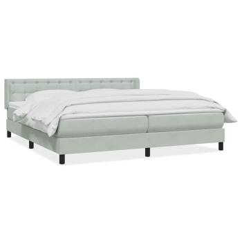ARDEBO.de - Boxspringbett mit Matratze Hellgrau 180x220 cm Samt