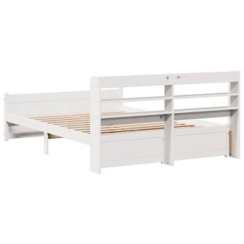 Bettgestell mit Kopfteil ohne Matratze Weiß 120x200 cm