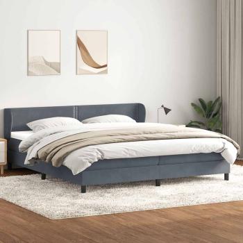 ARDEBO.de - Boxspringbett mit Matratzen Dunkelgrau 180x220 cm Samt