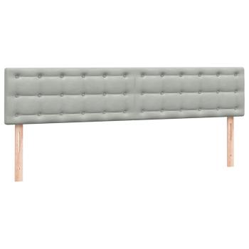 Boxspringbett mit Matratze Hellgrau 180x220 cm Samt