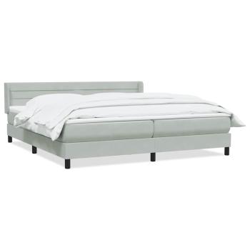 Boxspringbett mit Matratze Hellgrau 180x220 cm Samt