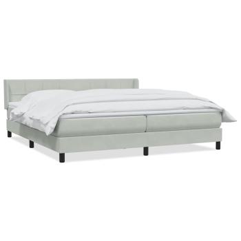 Boxspringbett mit Matratze Hellgrau 180x220 cm Samt