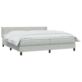 Boxspringbett mit Matratze Hellgrau 180x220 cm Samt