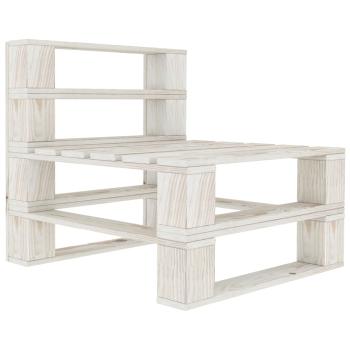 Garten-Paletten-Mittelsofa mit Kissen in Creme Holz