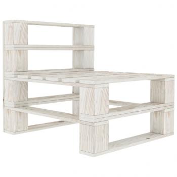 Garten-Paletten-Mittelsofa mit Kissen in Creme Holz