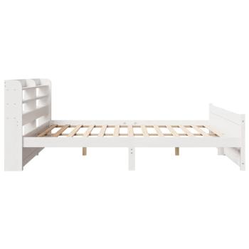 Bettgestell mit Kopfteil ohne Matratze Weiß 200x200 cm