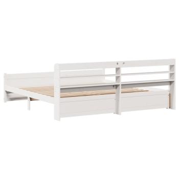 Bettgestell mit Kopfteil ohne Matratze Weiß 200x200 cm