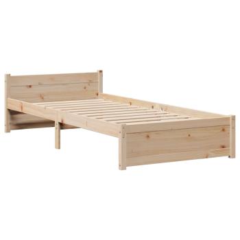 Bettgestell mit Kopfteil ohne Matratze 75x190 cm