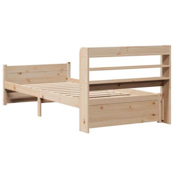 Bettgestell mit Kopfteil ohne Matratze 75x190 cm