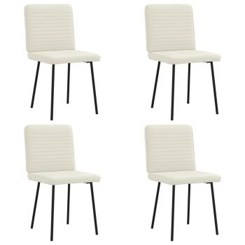 ARDEBO.de - Esszimmerstühle 4 Stk. Creme Samt