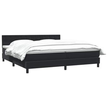 Boxspringbett mit Matratze Schwarz 180x220 cm Samt