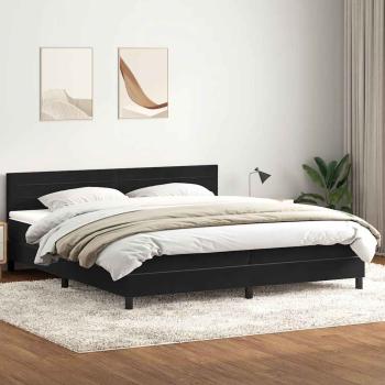 ARDEBO.de - Boxspringbett mit Matratze Schwarz 180x220 cm Samt