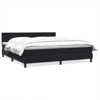 Boxspringbett mit Matratze Schwarz 180x220 cm Samt